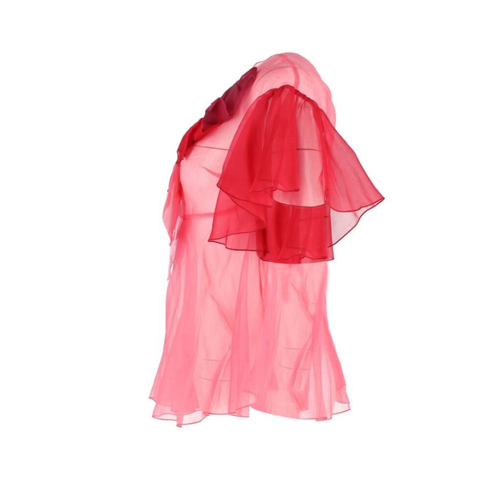 Dolce & Gabbana Sheer Bow Top in Pink Chiffon - Picture 2 of 3